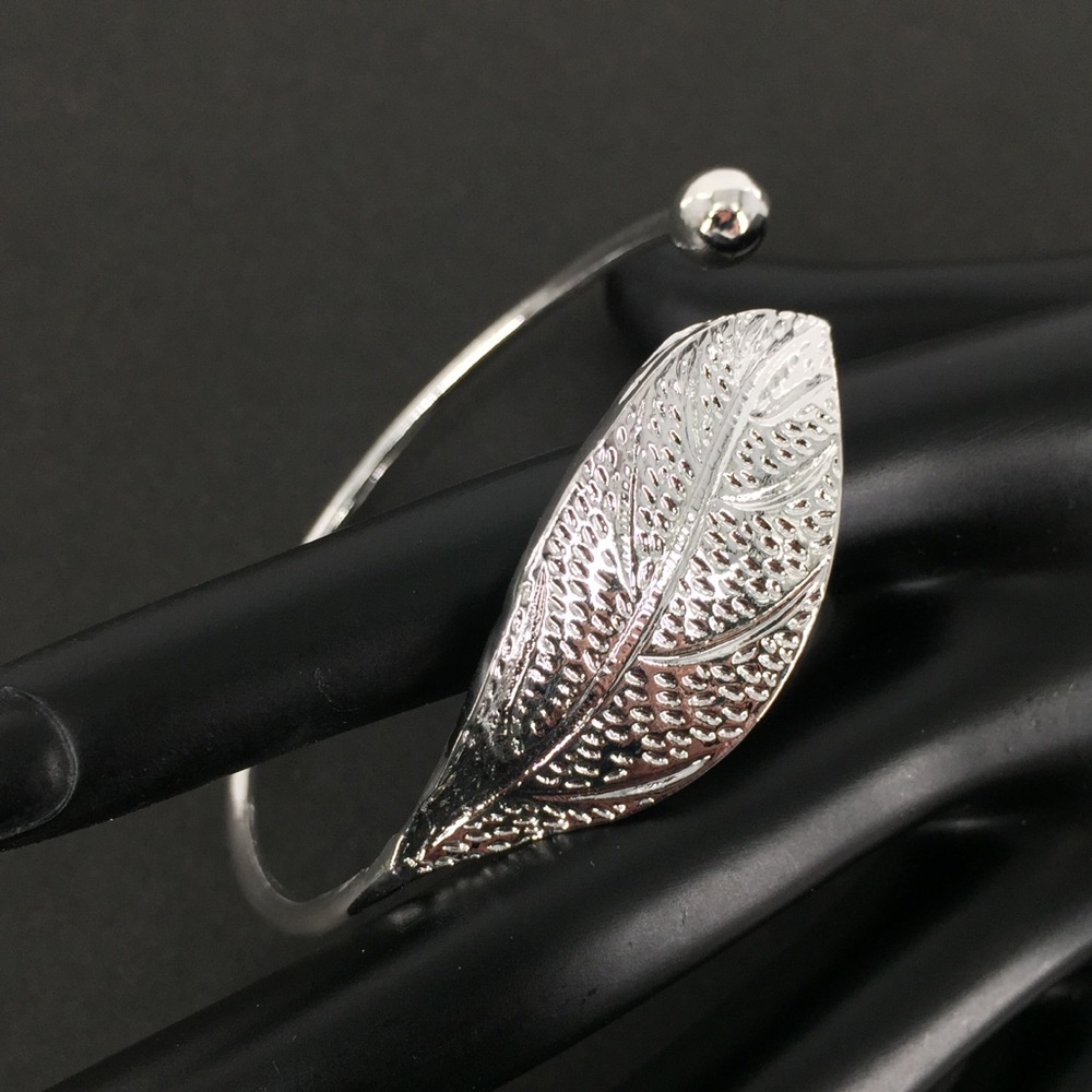3/$21 Open Leaf Adjustable Silver Fashion Bracelet